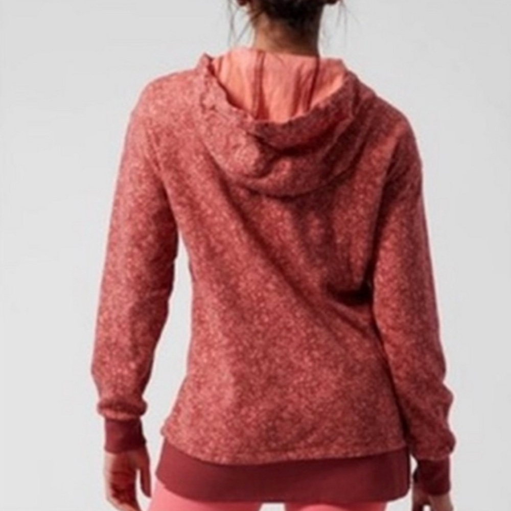 ATHLETA | Sundown Alliance Hoodie Sweatshirt in Red Rustic Floral Top Sz. Medium - Picture 2 of 6
